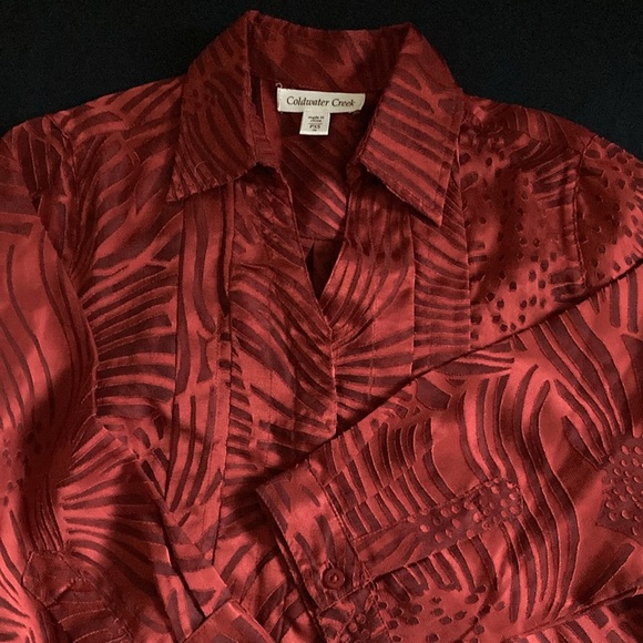 Coldwater Creek PXS red blouse - petite X-small - Picture 4 of 8